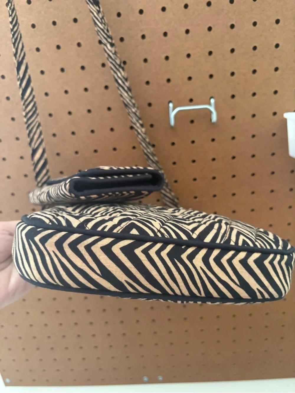 Vera Bradley Petite Double Zip Hipster Purse Bag Zebra Print with Wallet